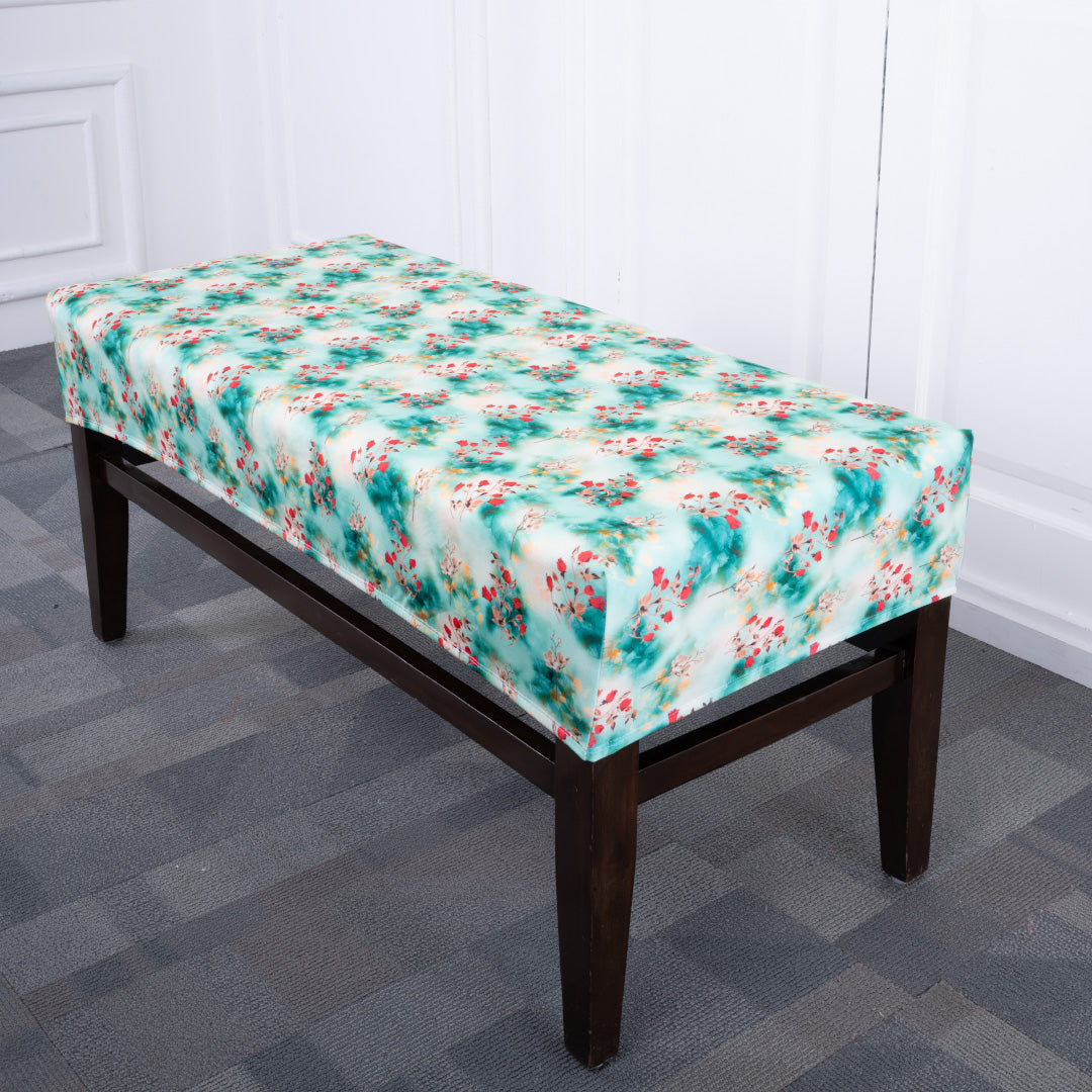 Green Tulip Elastic Bench Cover