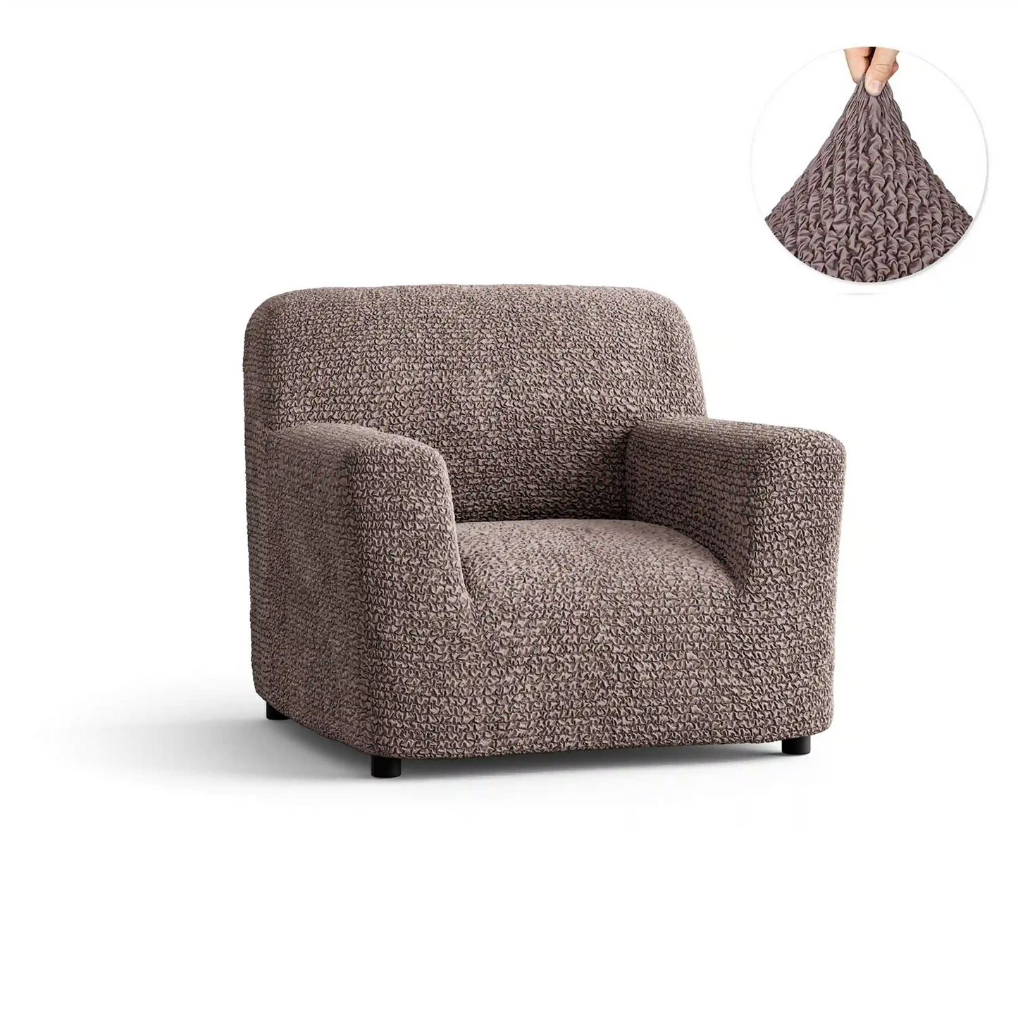 DivineTrendz™ Exclusive - Choco Luxe Crinkle Sofa Cover