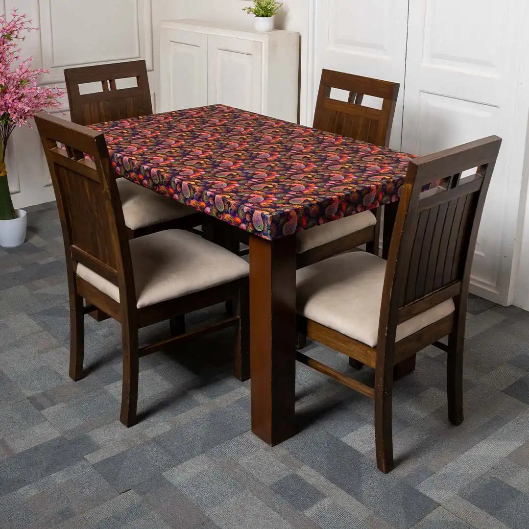 Purple Paisley Elastic Table Cover