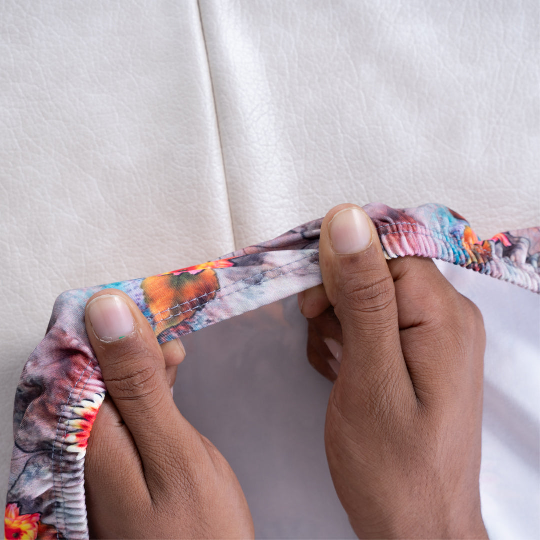 Floral Bliss Elastic Bench Cover