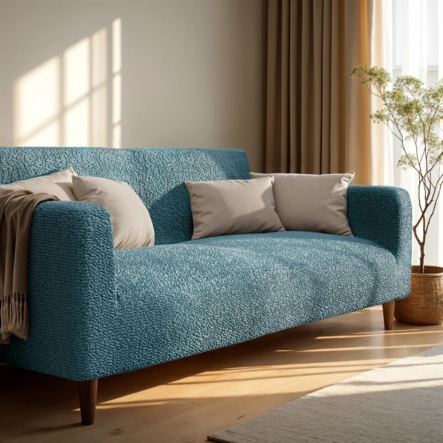 DivineTrendz™ Exclusive - Tiffany Crinkle Sofa Cover