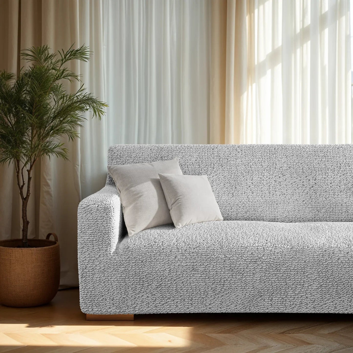 DivineTrendz™ Exclusive - Pearl Crinkle Sofa Cover