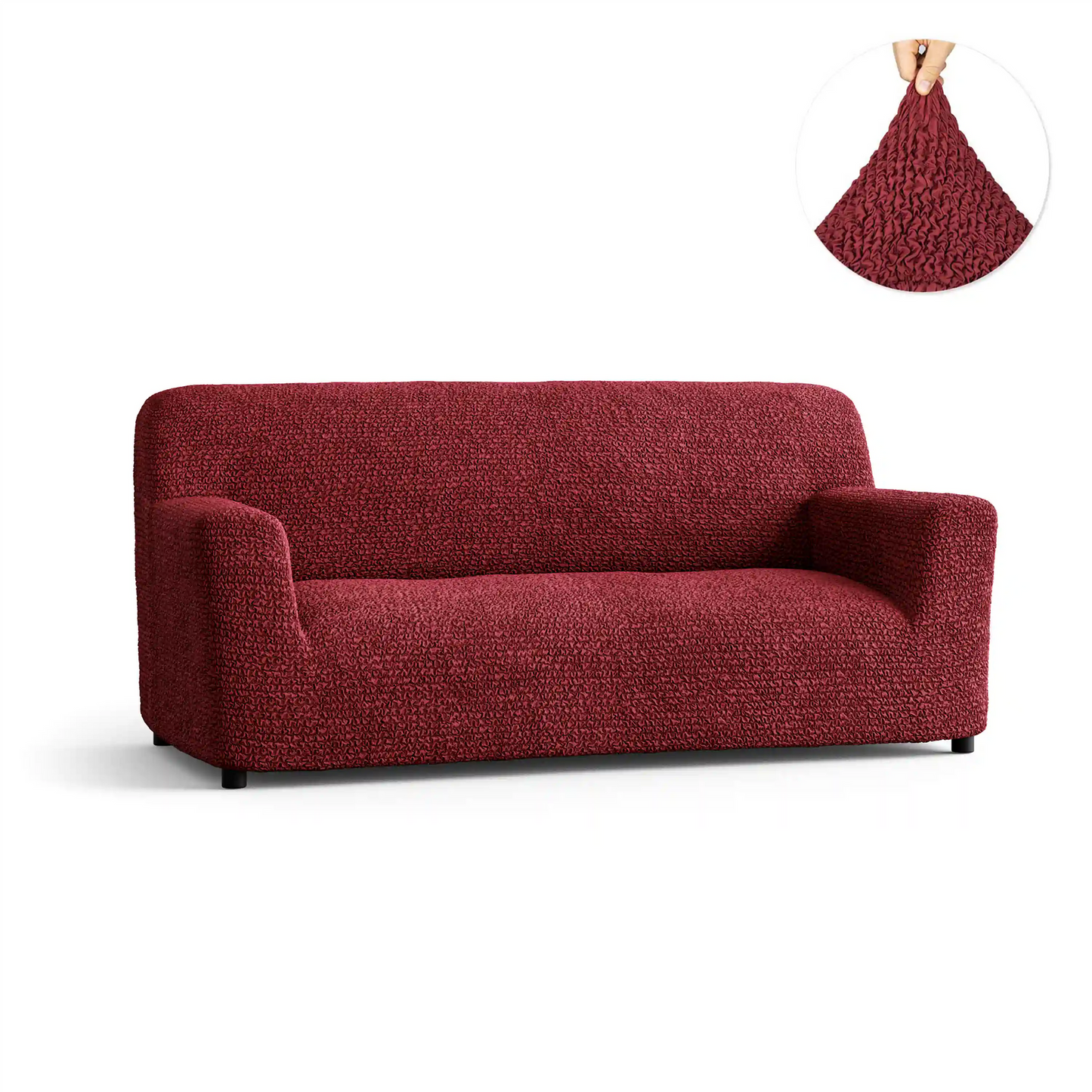 DivineTrendz™ Exclusive - Bordeaux Luxe Crinkle Sofa Cover