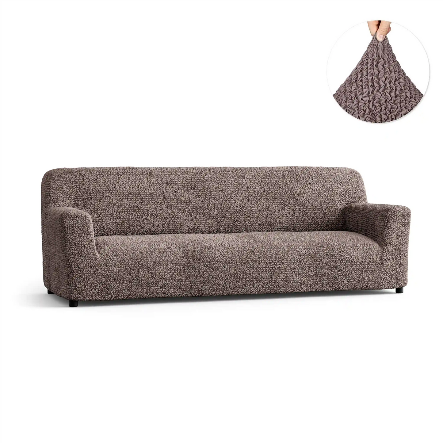 DivineTrendz™ Exclusive - Choco Luxe Crinkle Sofa Cover