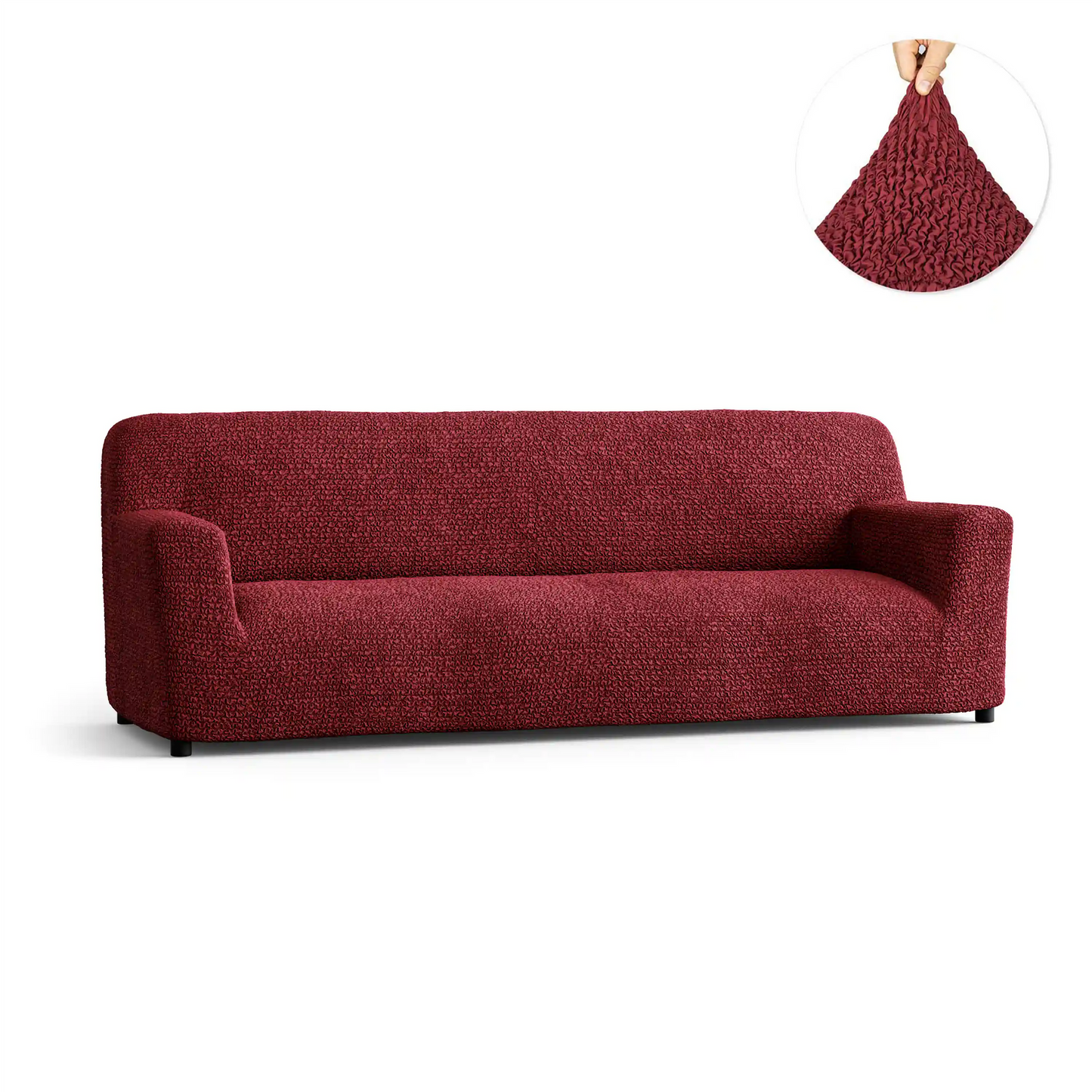 DivineTrendz™ Exclusive - Bordeaux Luxe Crinkle Sofa Cover
