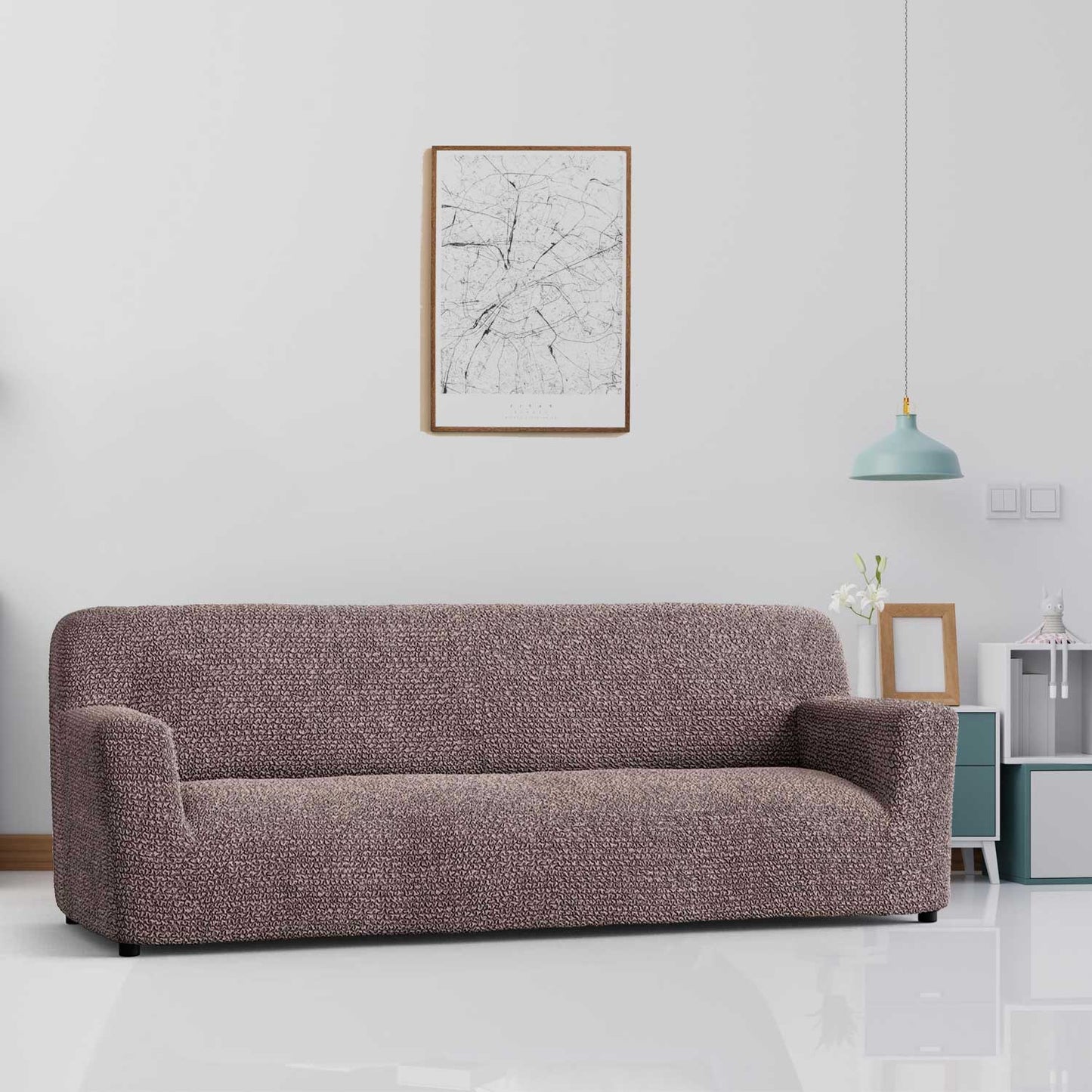 DivineTrendz™ Exclusive - Choco Luxe Crinkle Sofa Cover