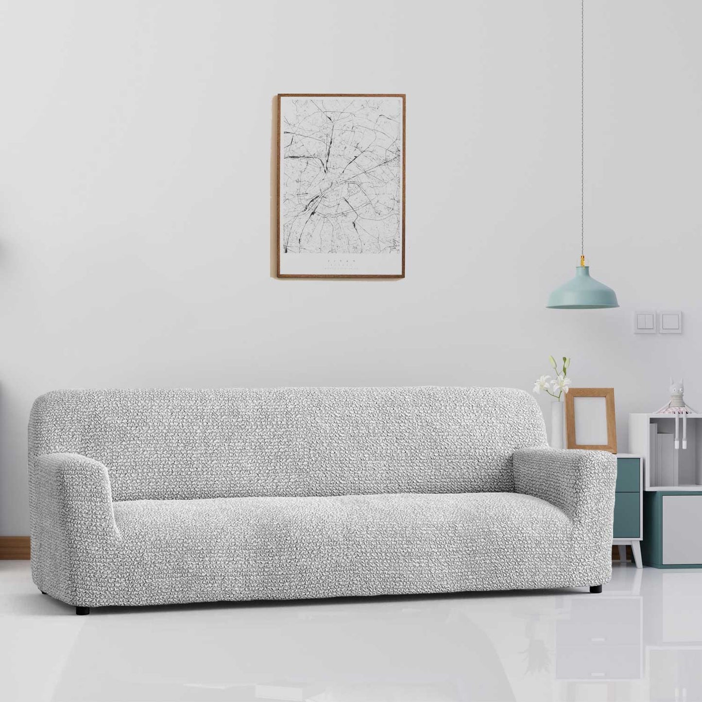 DivineTrendz™ Exclusive - Pearl Crinkle Sofa Cover