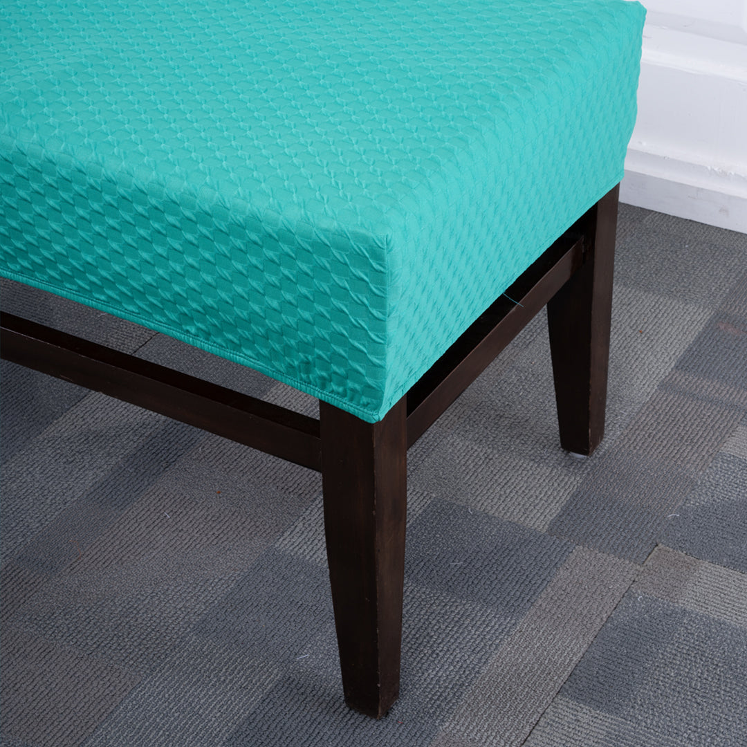 Teal Weaves Elastic Bench Cover