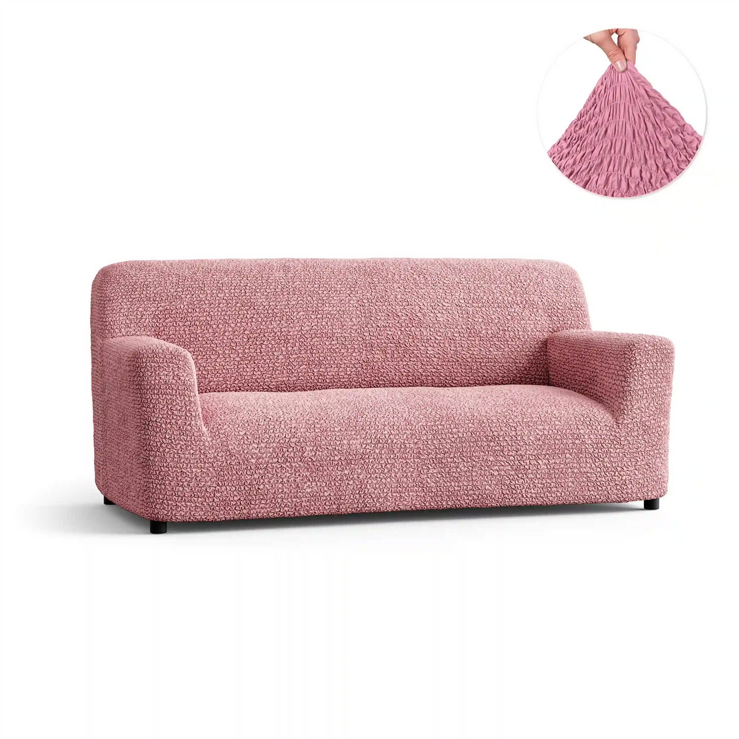 DivineTrendz™ Exclusive - Pink Luxe Crinkle Sofa Cover