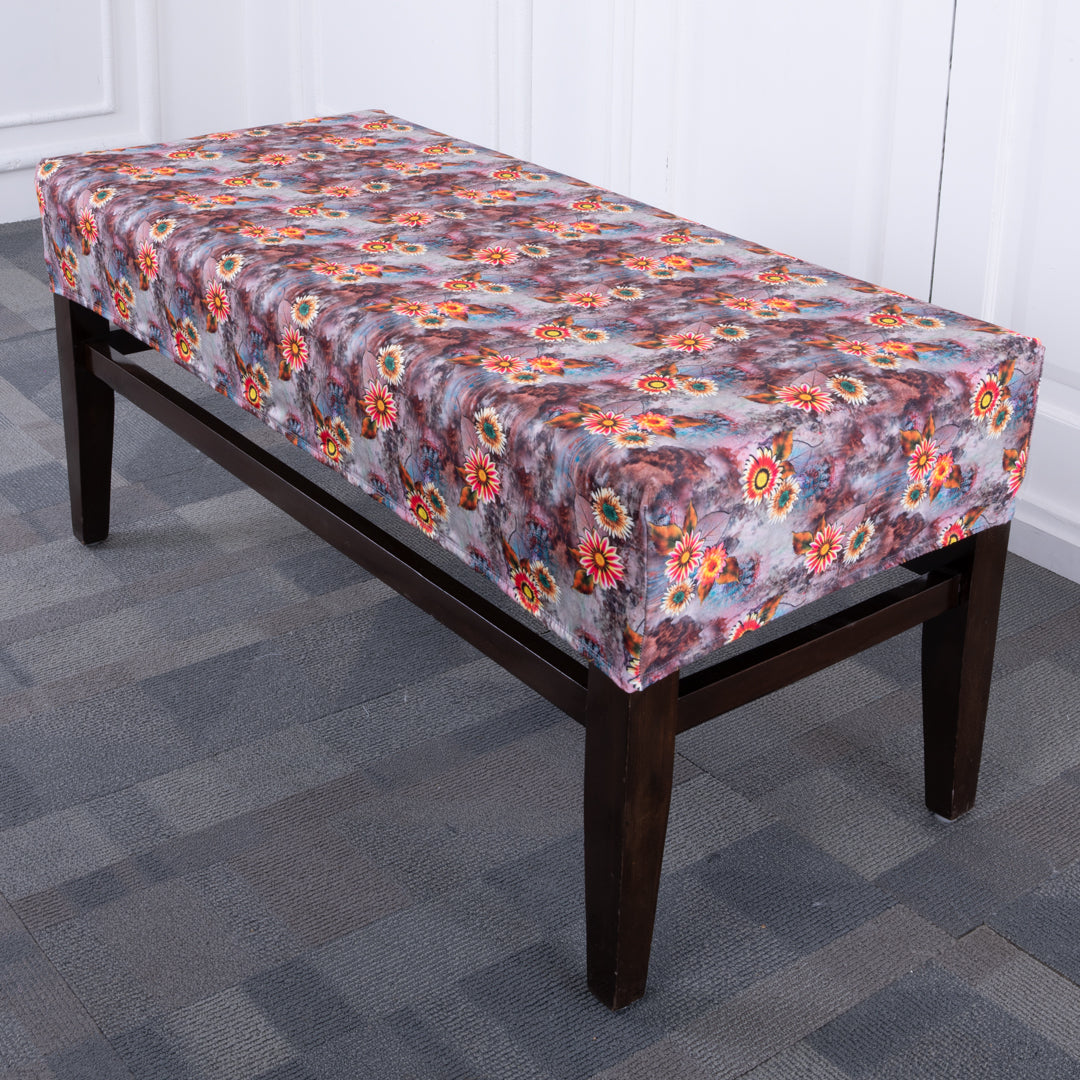 Floral Bliss Elastic Bench Cover