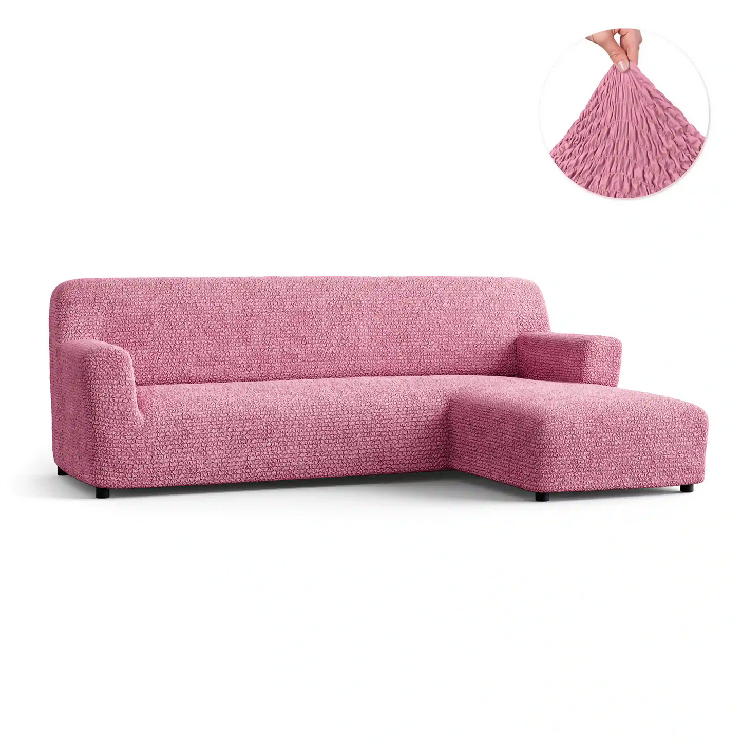 DivineTrendz™ Exclusive - Pink Luxe Crinkle Sofa Cover
