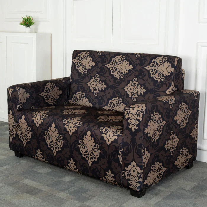 Black & Beige Ethnic 2 seater sofa cover