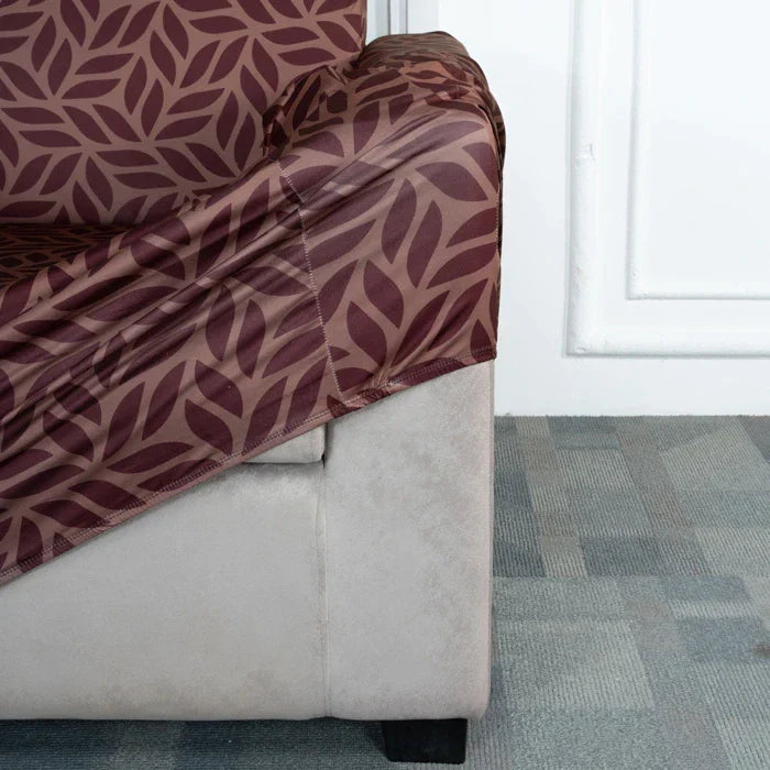 Brown Print Elastic Sofa Covers
