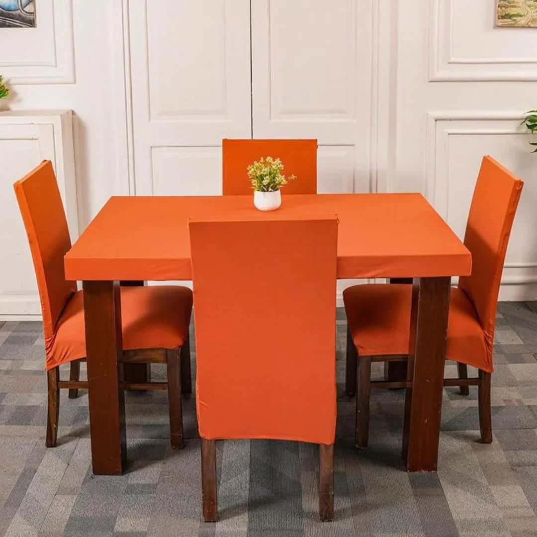 Brown Rust Design Chair Table Cover Set