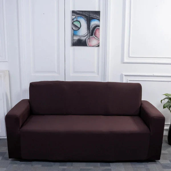 Brown Solid 3 Seater Sofa cover
