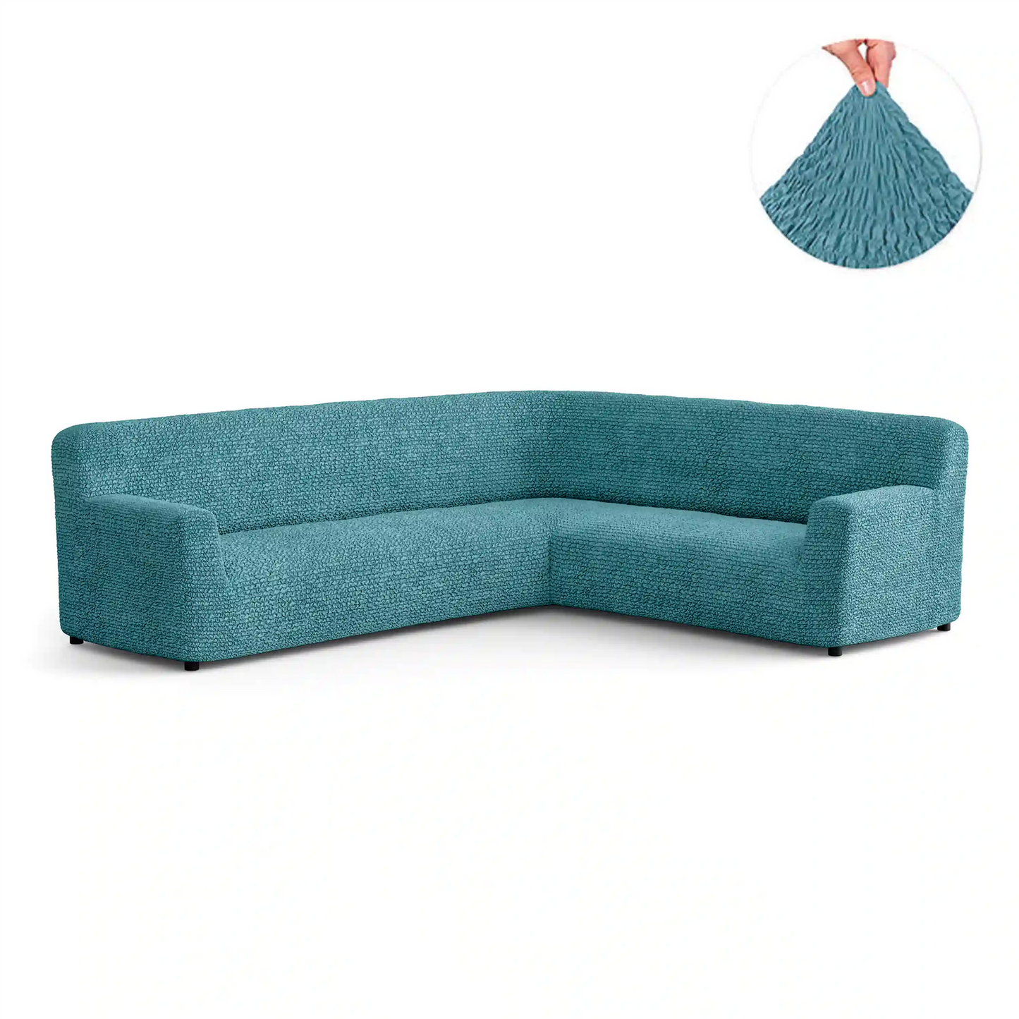 DivineTrendz™ Exclusive - Tiffany Crinkle Corner Sofa Cover