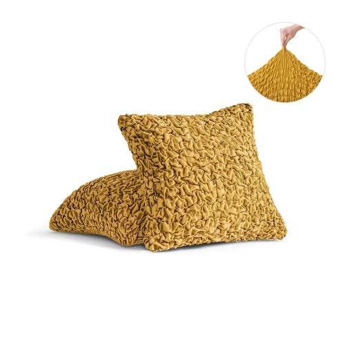 DivineTrendz™ Exclusive - Mango Luxe Crinkle Cushion Cover