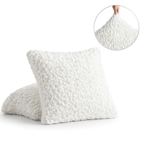 DivineTrendz™ Exclusive - White Luxe Crinkle Cushion Cover