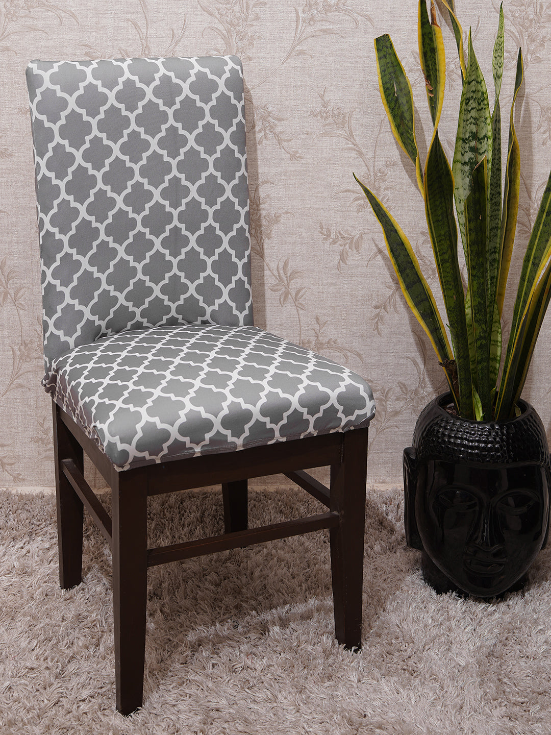 DivineTrendz Exclusive Grey Diamond Dining Chair Covers