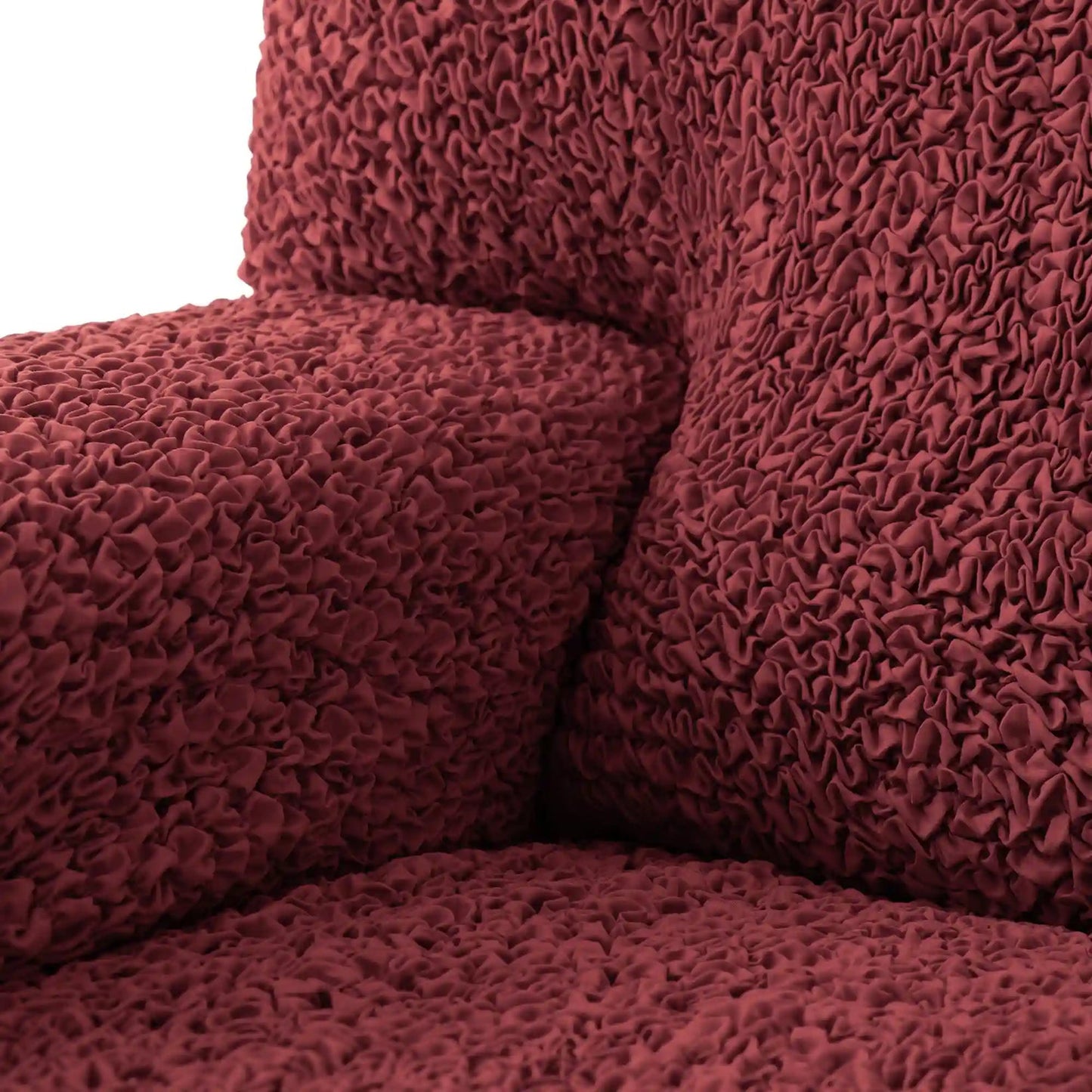 DivineTrendz™ Exclusive - Bordeaux Luxe Crinkle Corner Sofa Cover