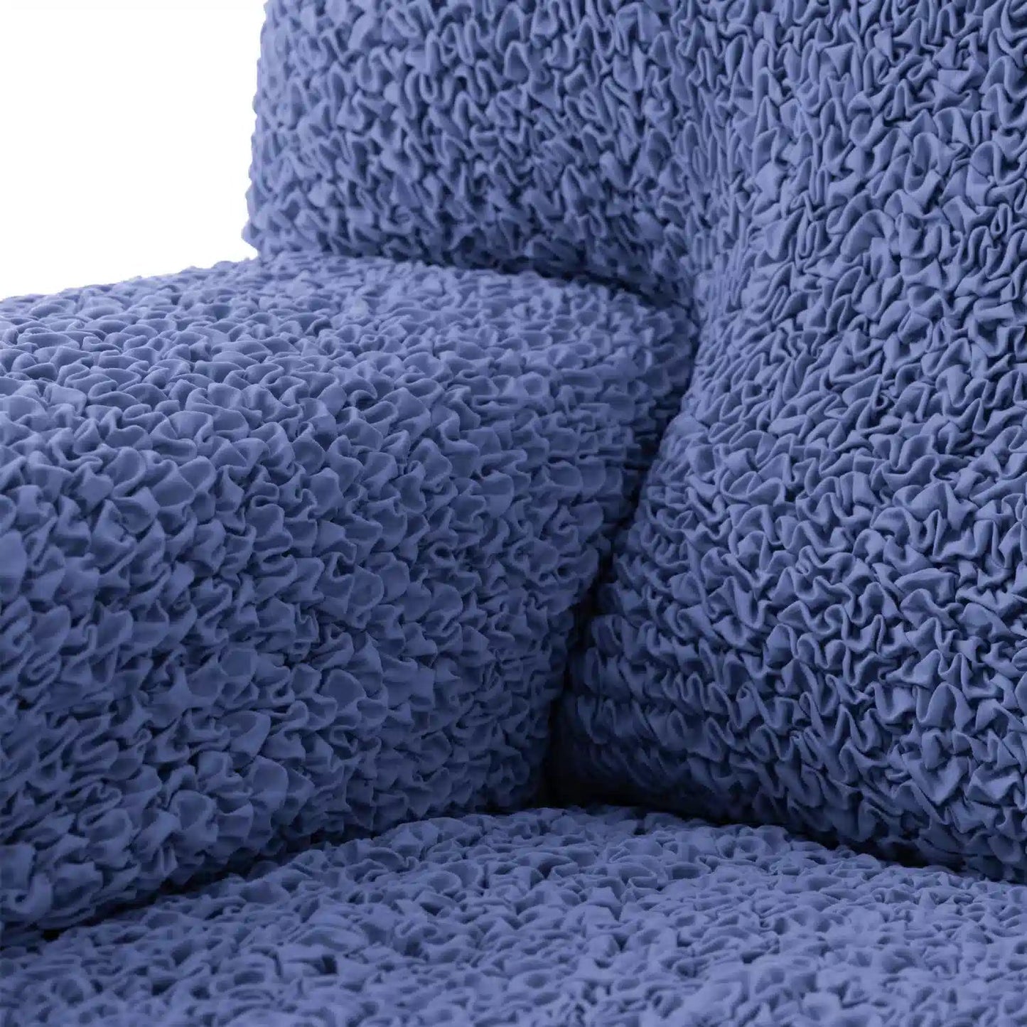 DivineTrendz™ Exclusive - Blue Luxe Crinkle Sofa Cover