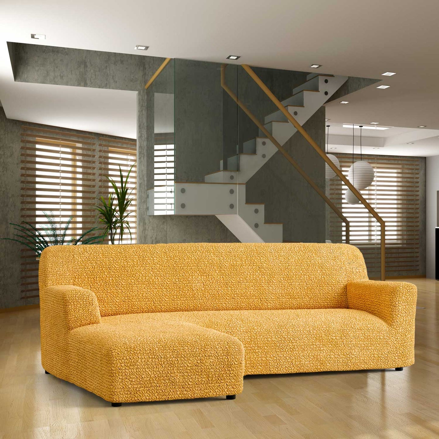 DivineTrendz™ Exclusive - Mango Crinkle Sofa Cover