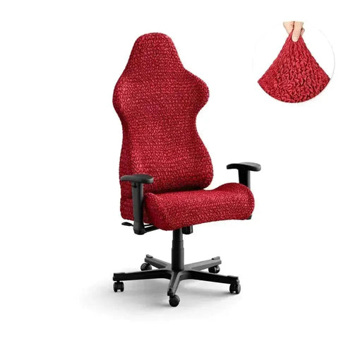 DivineTrendz™ Exclusive - Bordeaux Luxe Crinkle Office Chair Cover