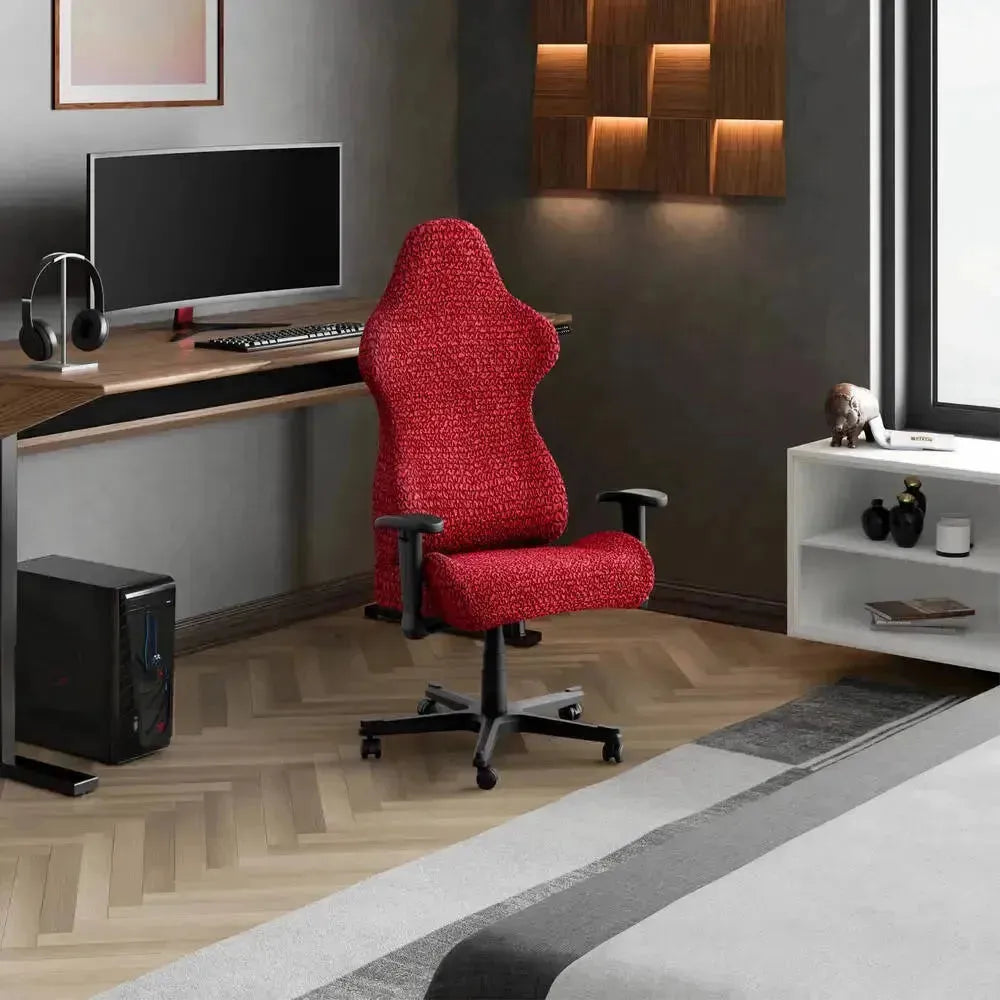 DivineTrendz™ Exclusive - Bordeaux Luxe Crinkle Office Chair Cover