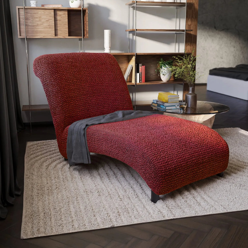 DivineTrendz™ Exclusive - Bordeaux Luxe Crinkle Chaise Lounge cover