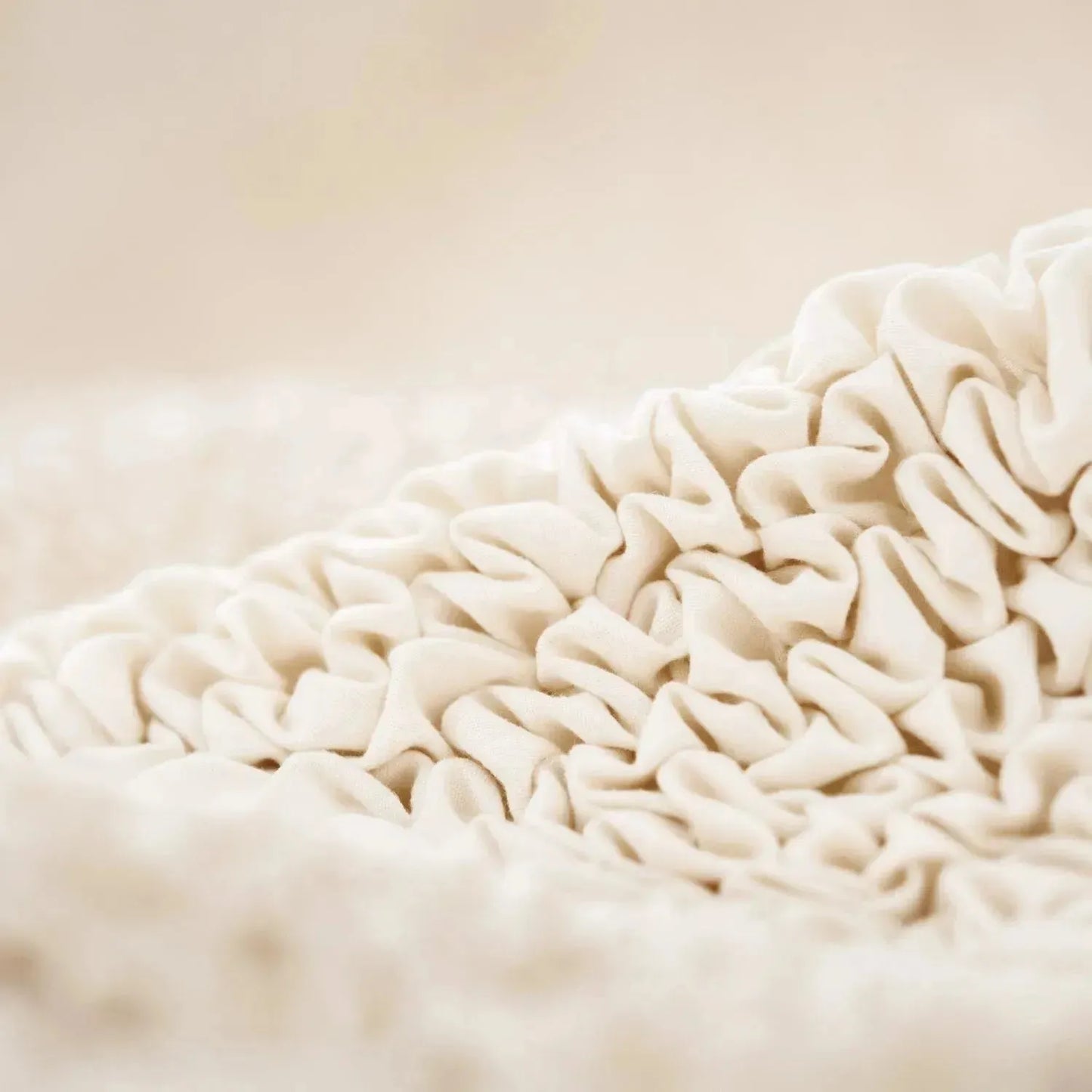 DivineTrendz™ Exclusive - Beige Luxe Crinkle Office Chair Cover
