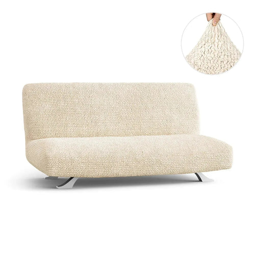 DivineTrendz™ Exclusive - Beige Luxe Crinkle Futon Cover