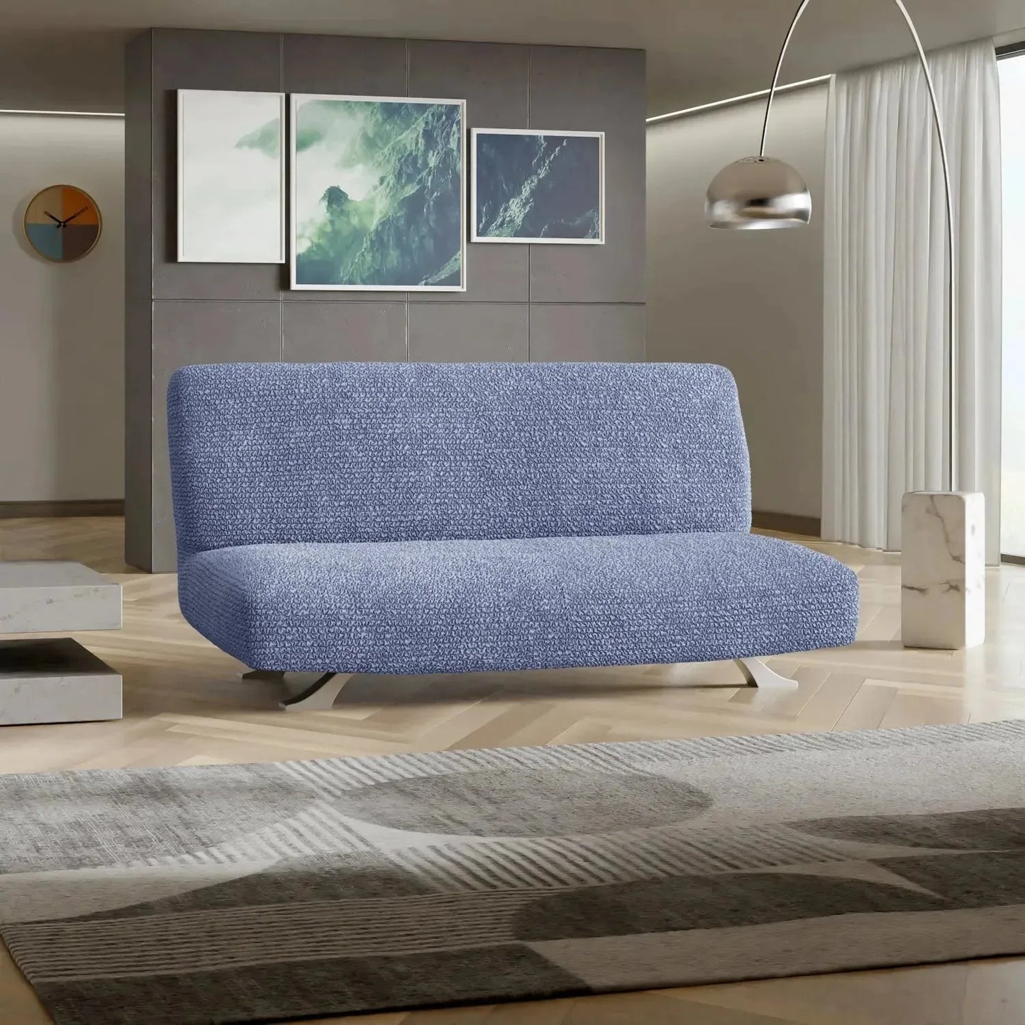DivineTrendz™ Exclusive - Blue Luxe Crinkle Futon Cover