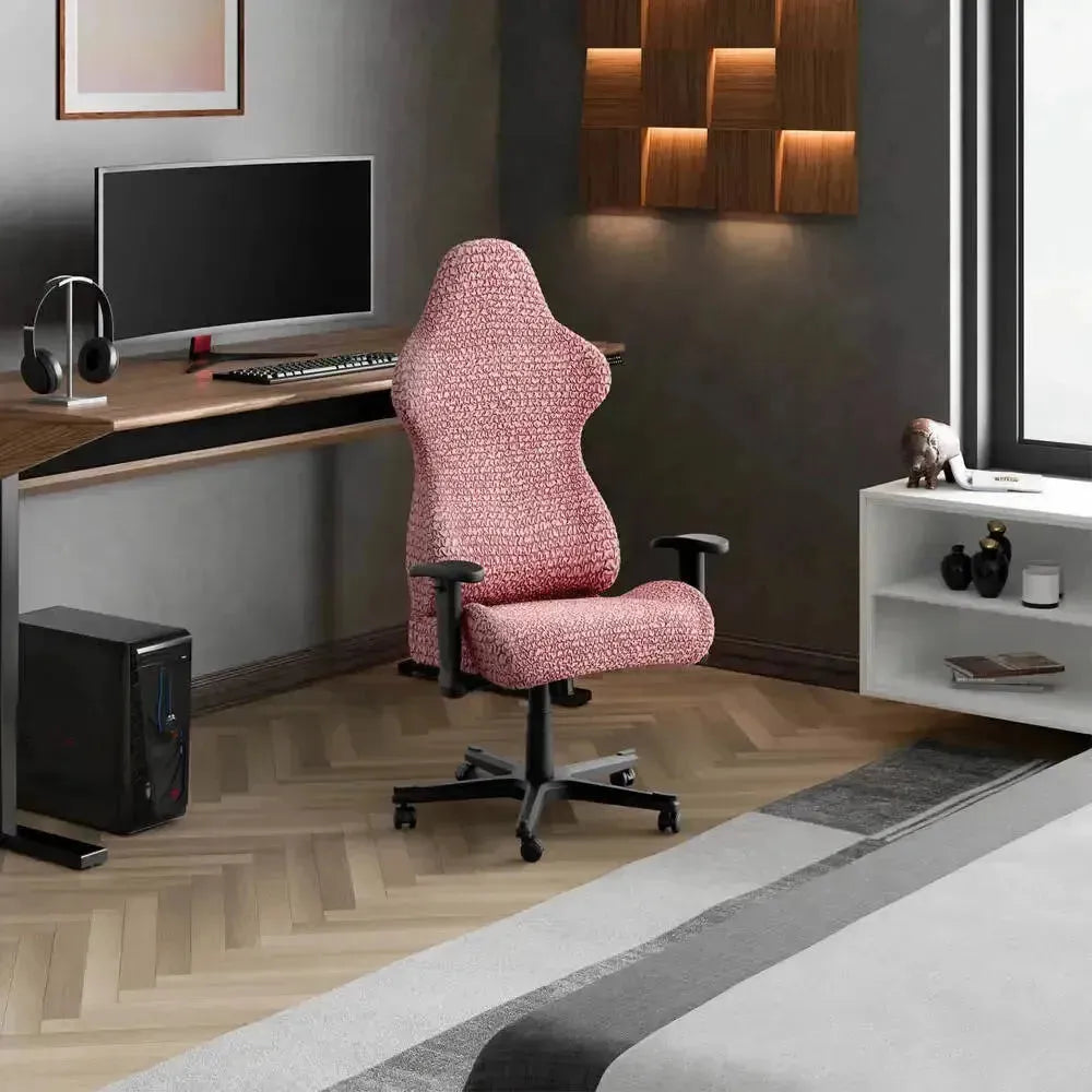 DivineTrendz™ Exclusive - Pink Luxe Crinkle Office Chair Cover