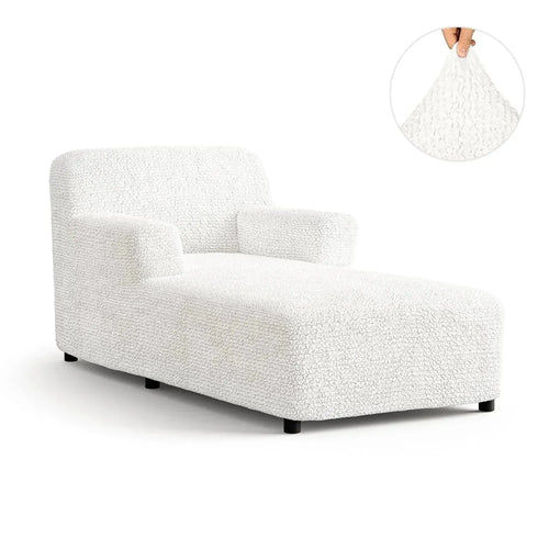 DivineTrendz™ Exclusive - White Luxe Crinkle Chaise Lounge cover