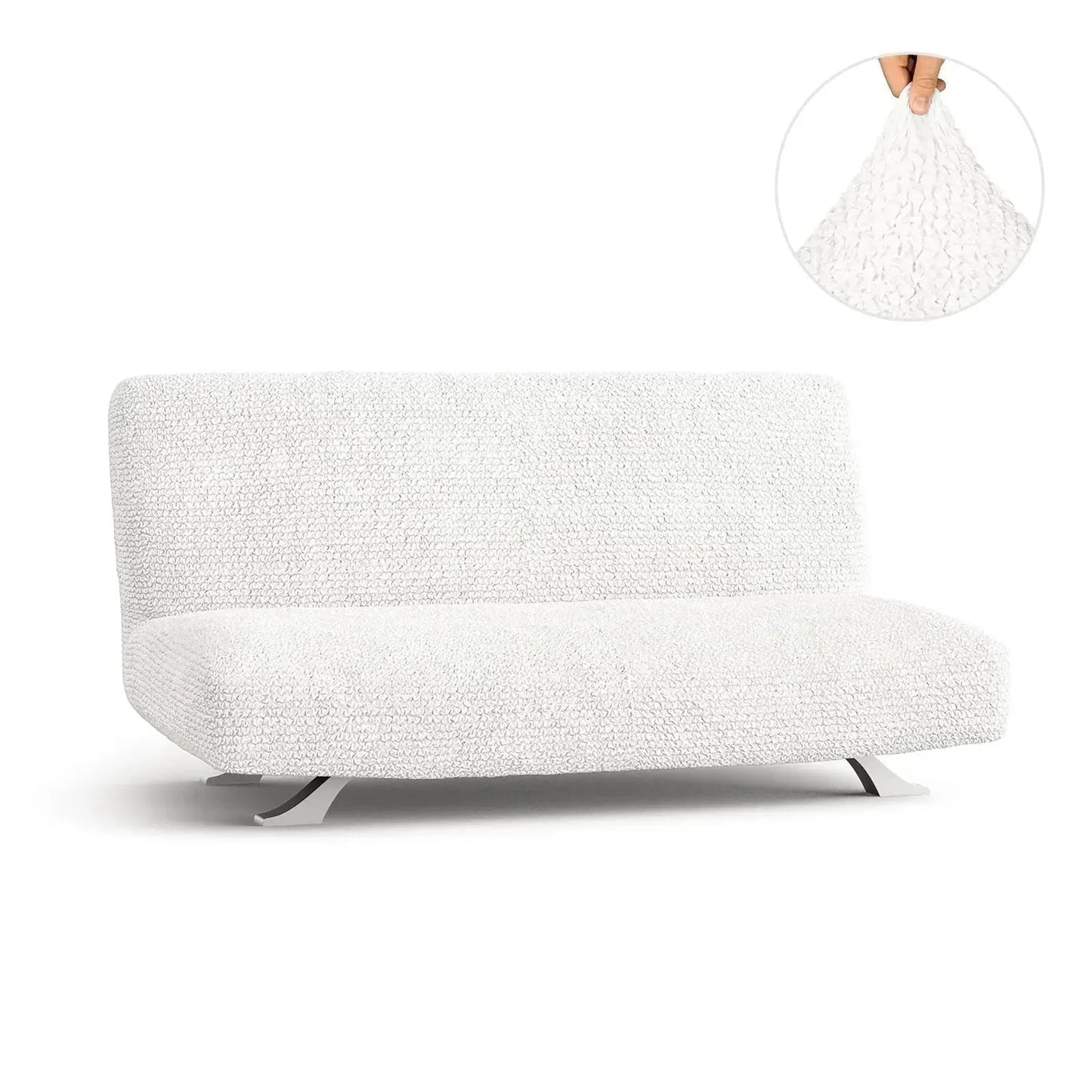 DivineTrendz™ Exclusive - White Luxe Crinkle Futon Cover