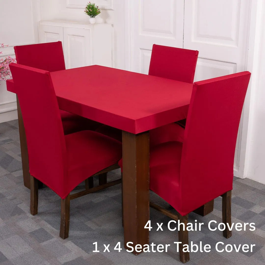 Exclusive Maroon Solid Elastic Chair And Table Cover