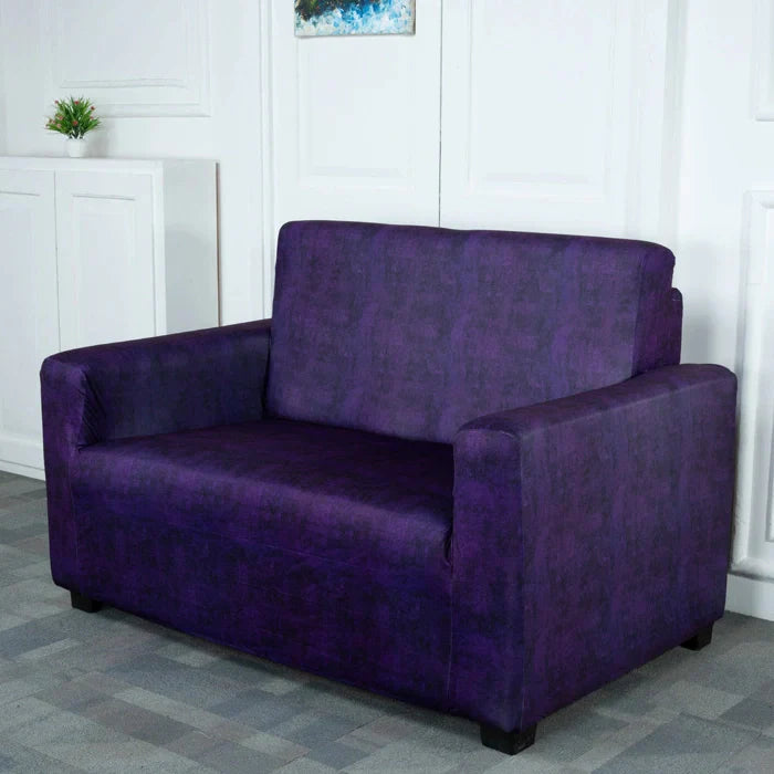 Purple Velvet Elastic Sofa Cover