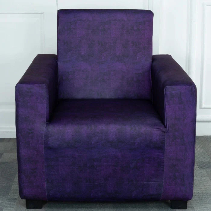 Purple Velvet Elastic Sofa Cover
