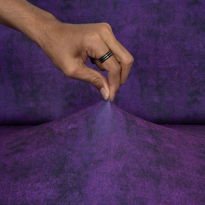 Purple Velvet Elastic Sofa Cover