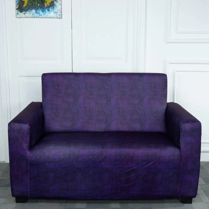 Purple Velvet Elastic Sofa Cover