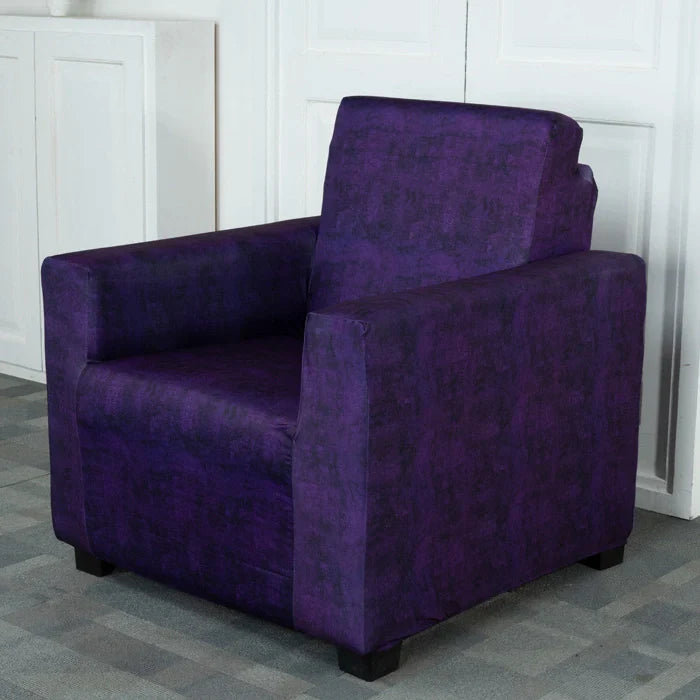 Purple Velvet Elastic Sofa Cover