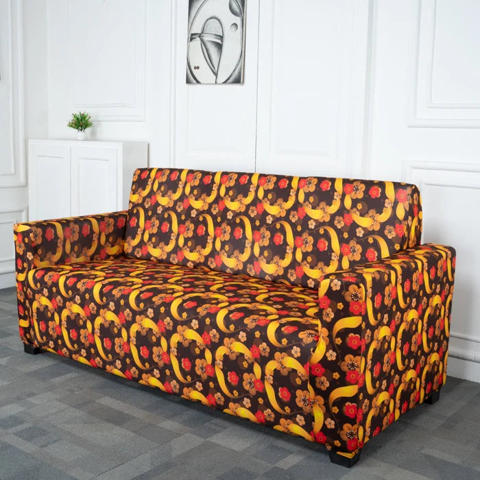 Retro Flowers Elastic Sofa Cover