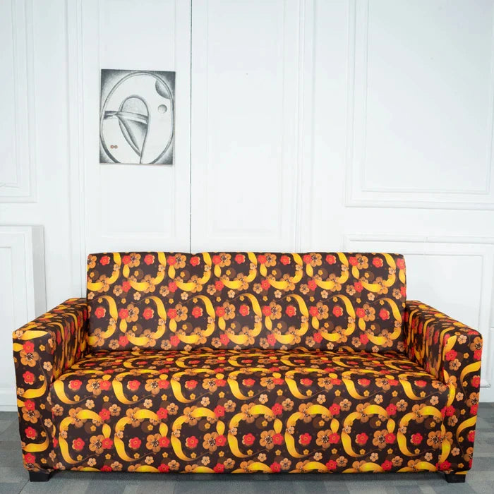 Retro Flowers Elastic Sofa Cover