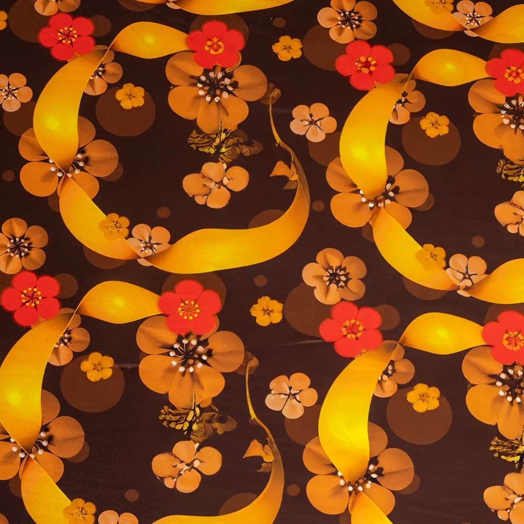 Retro Flowers Color Elastic Chair Table Cover Set