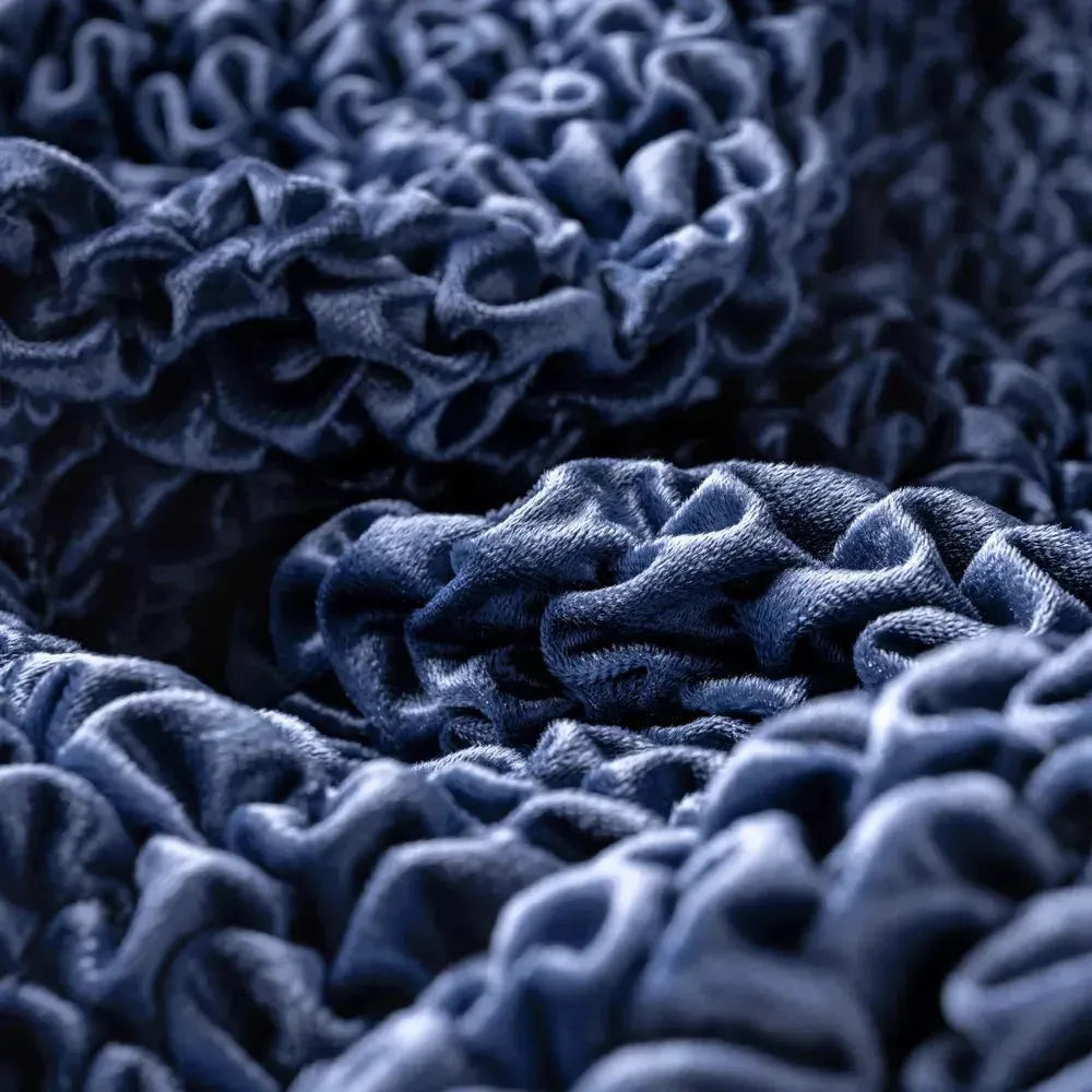 DivineTrendz™ Exclusive - Blue Luxe Crinkle Cushion Cover