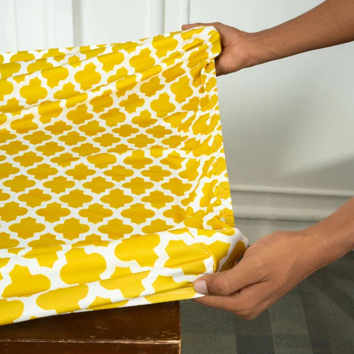 Yellow Diamond Elastic Table Cover