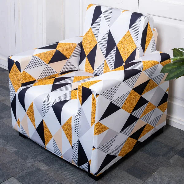 Yellow Prism Elastic Sofa Slipcover