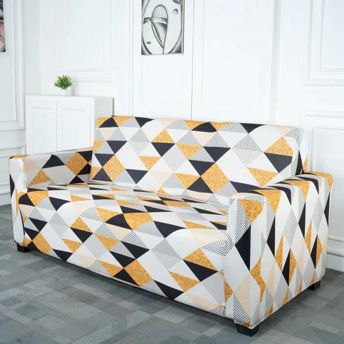 Yellow Prism Elastic Sofa Slipcovers