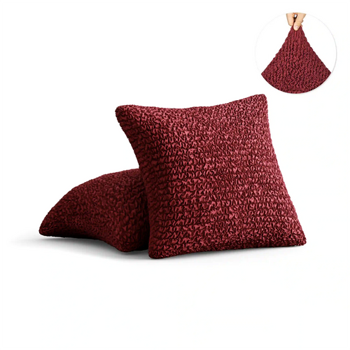 DivineTrendz™ Exclusive - Bordeaux Luxe Crinkle Cushion Cover