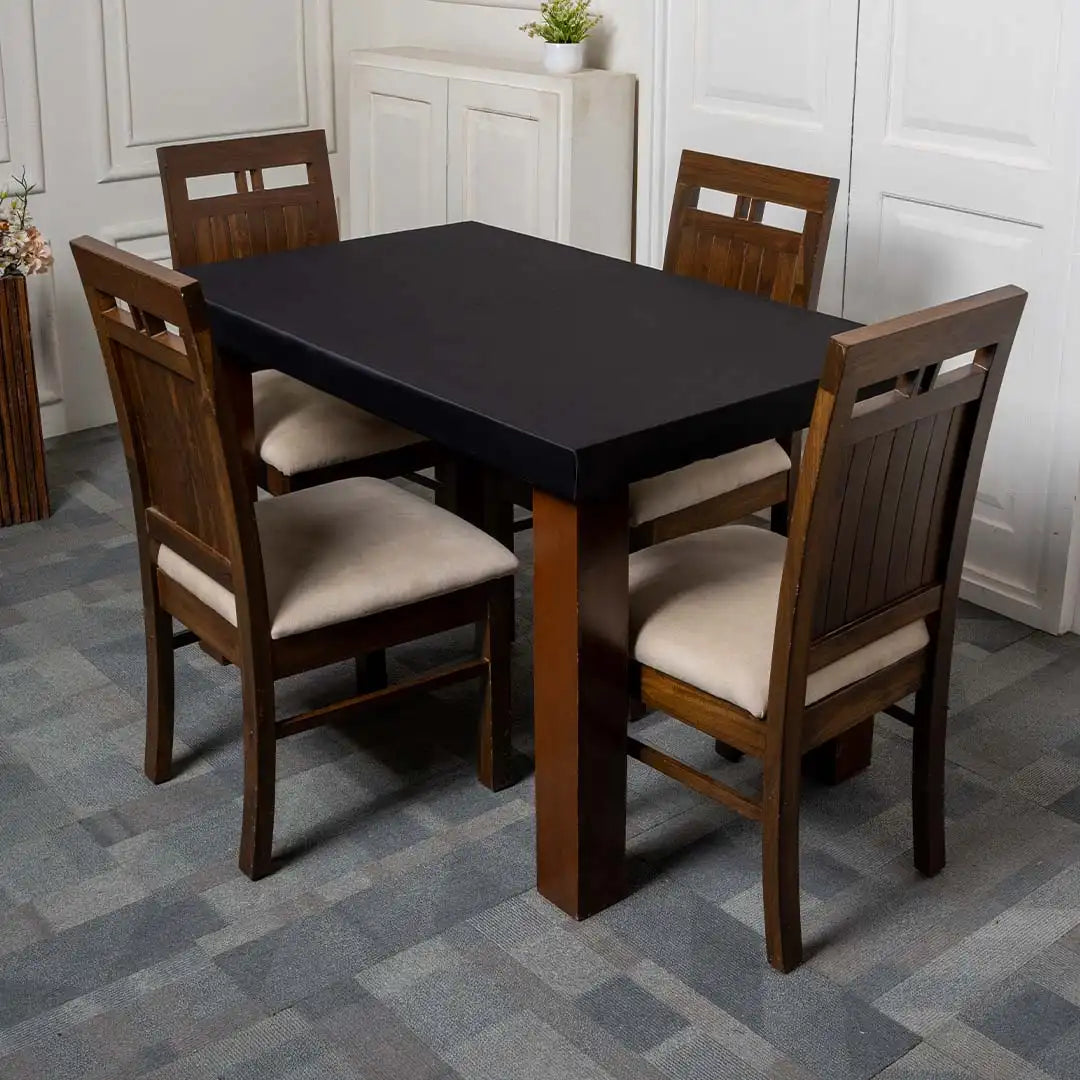Black Solid Elastic Table Cover